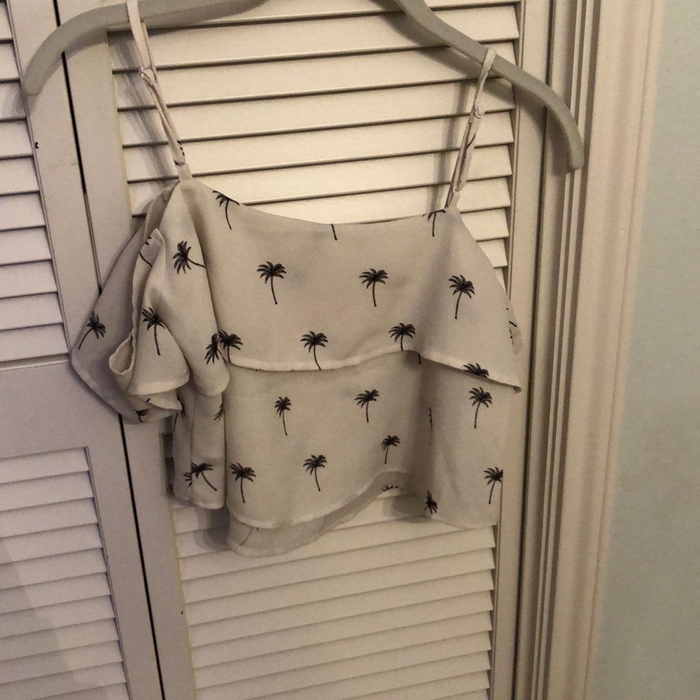 H&M cropped palm tree shirt size 2